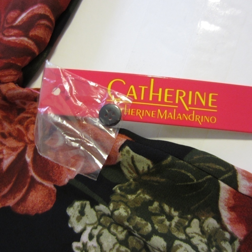 Catherine Womens S Tunic Top Floral Malandrino Asymmetrical Long Sleeve NEW - Picture 10 of 11